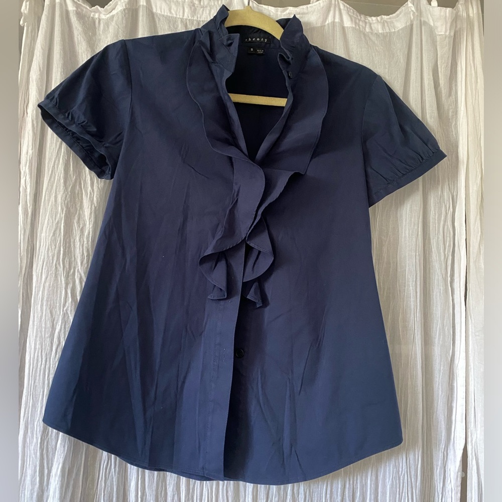 Theory, size small, dark blue blouse